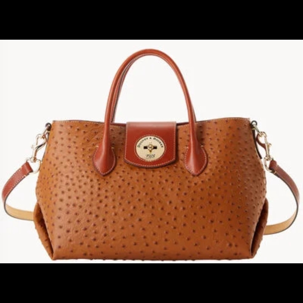 Dooney & Bourke Ostrich Turnlock handle tote 30